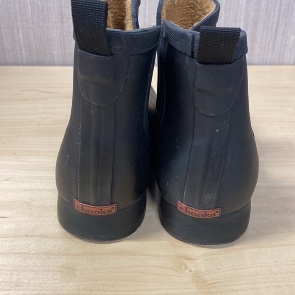 Chooka fur lined black rubber rain booties women’s Size 10 - Picture 2 of 7